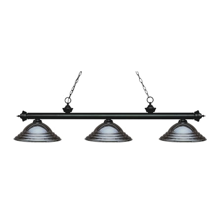 Z-Lite Riviera 3 Light Billiard Light, Matte Black And Gun Metal 200-3MB-SGM